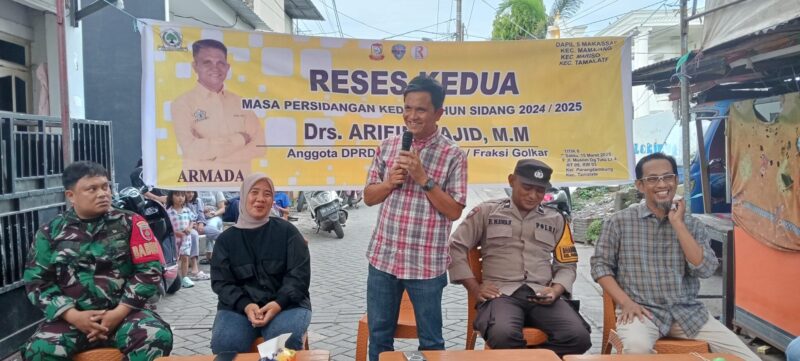 Anggota DPRD Fraksi Golkar Kota Makassar, Arifin Majid melaksanakan reses kedua masa persidangan keduanya di tahun 2925. (Foto:ist)