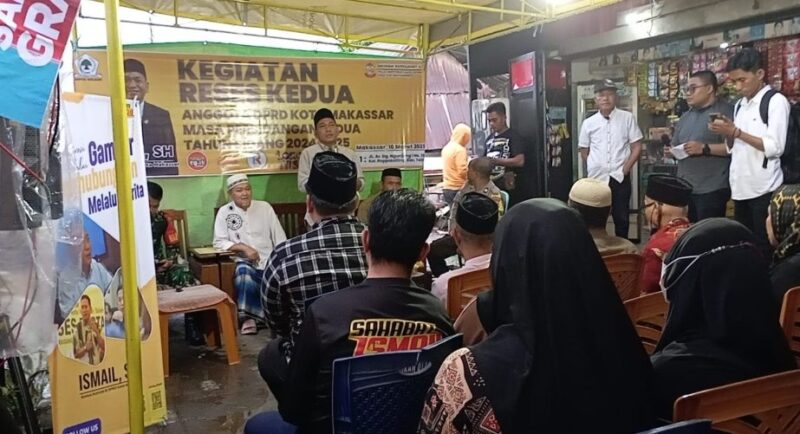 Ketua Komisi B DPRD Kota Makassar, H. Ismail melaksanakan Reses Kedua Masa Persidangan Kedua Tahun 2025 di Jl. AR. Dg. Ngunjung. (FOTO:ist)